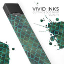 Dark Green Watercolor Quatrefoil - Premium Decal Protective Skin-Wrap Sticker compatible with the Juul Labs vaping device