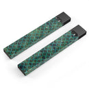 Dark Green Watercolor Quatrefoil - Premium Decal Protective Skin-Wrap Sticker compatible with the Juul Labs vaping device