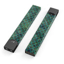 Dark Green Watercolor Quatrefoil - Premium Decal Protective Skin-Wrap Sticker compatible with the Juul Labs vaping device
