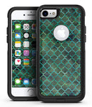 Dark Green Watercolor Quatrefoil - iPhone 7 or 8 OtterBox Case & Skin Kits