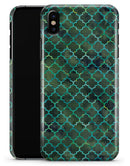 Dark Green Watercolor Quatrefoil - iPhone X Clipit Case