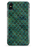 Dark Green Watercolor Quatrefoil - iPhone X Clipit Case