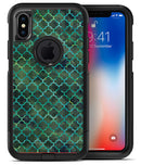 Dark Green Watercolor Quatrefoil - iPhone X OtterBox Case & Skin Kits