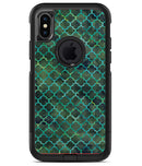 Dark Green Watercolor Quatrefoil - iPhone X OtterBox Case & Skin Kits