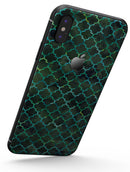 Dark Green Watercolor Quatrefoil - iPhone X Skin-Kit