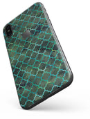 Dark Green Watercolor Quatrefoil - iPhone X Skin-Kit
