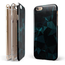 Dark Green and Black Geometric Triangles iPhone 6/6s or 6/6s Plus 2-Piece Hybrid INK-Fuzed Case