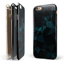 Dark Green and Black Geometric Triangles iPhone 6/6s or 6/6s Plus 2-Piece Hybrid INK-Fuzed Case