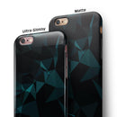 Dark Green and Black Geometric Triangles iPhone 6/6s or 6/6s Plus 2-Piece Hybrid INK-Fuzed Case