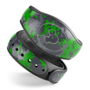 Dark Green and Gray Digital Camouflage - Decal Skin Wrap Kit for the Disney Magic Band