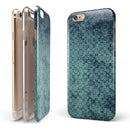 Dark Grungy Teal Micro Snowflake Pattern iPhone 6/6s or 6/6s Plus 2-Piece Hybrid INK-Fuzed Case