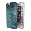 Dark Grungy Teal Micro Snowflake Pattern iPhone 6/6s or 6/6s Plus 2-Piece Hybrid INK-Fuzed Case