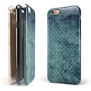 Dark Grungy Teal Micro Snowflake Pattern iPhone 6/6s or 6/6s Plus 2-Piece Hybrid INK-Fuzed Case