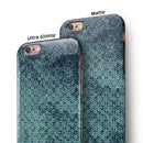 Dark Grungy Teal Micro Snowflake Pattern iPhone 6/6s or 6/6s Plus 2-Piece Hybrid INK-Fuzed Case
