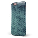 Dark Grungy Teal Micro Snowflake Pattern iPhone 6/6s or 6/6s Plus 2-Piece Hybrid INK-Fuzed Case