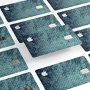 Dark Grungy Teal Micro Snowflake Pattern - Premium Protective Decal Skin-Kit for the Apple Credit Card