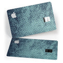 Dark Grungy Teal Micro Snowflake Pattern - Premium Protective Decal Skin-Kit for the Apple Credit Card