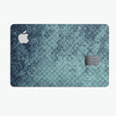 Dark Grungy Teal Micro Snowflake Pattern - Premium Protective Decal Skin-Kit for the Apple Credit Card