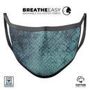 Dark Grungy Teal Micro Snowflake Pattern - Made in USA Mouth Cover Unisex Anti-Dust Cotton Blend Reusable & Washable Face Mask with Adjustable Sizing for Adult or Child