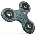Dark Grungy Teal Micro Snowflake Pattern Full-Body Fidget Spinner Skin-Kit