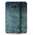 Dark Grungy Teal Micro Snowflake Pattern - Samsung Galaxy S8 Full-Body Skin Kit