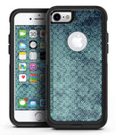 Dark Grungy Teal Micro Snowflake Pattern - iPhone 7 or 7 Plus Commuter Case Skin Kit