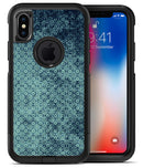 Dark Grungy Teal Micro Snowflake Pattern - iPhone X OtterBox Case & Skin Kits