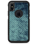 Dark Grungy Teal Micro Snowflake Pattern - iPhone X OtterBox Case & Skin Kits
