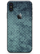 Dark Grungy Teal Micro Snowflake Pattern - iPhone X Skin-Kit