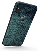 Dark Grungy Teal Micro Snowflake Pattern - iPhone X Skin-Kit