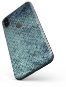 Dark Grungy Teal Micro Snowflake Pattern - iPhone X Skin-Kit