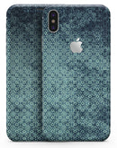 Dark Grungy Teal Micro Snowflake Pattern - iPhone X Skin-Kit