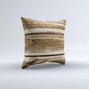 Dark Highlighted Old Wood ink-Fuzed Decorative Throw Pillow