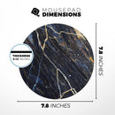 Dark Natural Marble Surface// WaterProof Rubber Foam Backed Anti-Slip Mouse Pad for Home Work Office or Gaming Computer Desk