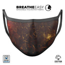 Dark Orange Geometric V13 - Made in USA Mouth Cover Unisex Anti-Dust Cotton Blend Reusable & Washable Face Mask with Adjustable Sizing for Adult or Child