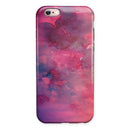 Dark Pink 53 Absorbed Watercolor Texture iPhone 6/6s or 6/6s Plus 2-Piece Hybrid INK-Fuzed Case