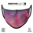 Dark Pink 53 Absorbed Watercolor Texture - Made in USA Mouth Cover Unisex Anti-Dust Cotton Blend Reusable & Washable Face Mask with Adjustable Sizing for Adult or Child