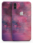 Dark Pink 53 Absorbed Watercolor Texture - iPhone X Skin-Kit