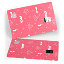 Dark Pink Doodles with Lightning - Premium Protective Decal Skin-Kit for the Apple Credit Card