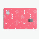 Dark Pink Doodles with Lightning - Premium Protective Decal Skin-Kit for the Apple Credit Card
