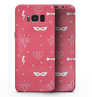 Dark Pink Doodles with Lightning - Samsung Galaxy S8 Full-Body Skin Kit