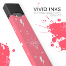 Dark Pink Doodles with Lightning - Premium Decal Protective Skin-Wrap Sticker compatible with the Juul Labs vaping device