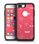 Dark Pink Doodles with Lightning - iPhone 7 or 7 Plus Commuter Case Skin Kit