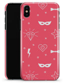 Dark Pink Doodles with Lightning - iPhone X Clipit Case