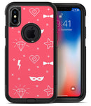Dark Pink Doodles with Lightning - iPhone X OtterBox Case & Skin Kits