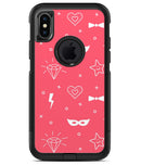 Dark Pink Doodles with Lightning - iPhone X OtterBox Case & Skin Kits