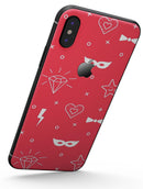 Dark Pink Doodles with Lightning - iPhone X Skin-Kit
