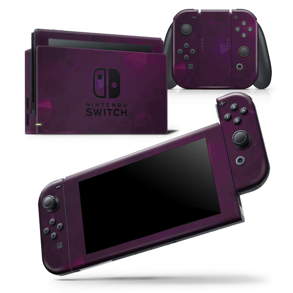 Dark Pink Geometric V16 - Skin Wrap Decal for Nintendo Switch Lite Console & Dock - 3DS XL - 2DS - Pro - DSi - Wii - Joy-Con Gaming Controller