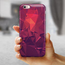 Dark Pink Geometric V19 iPhone 6/6s or 6/6s Plus 2-Piece Hybrid INK-Fuzed Case