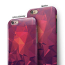 Dark Pink Geometric V19 iPhone 6/6s or 6/6s Plus 2-Piece Hybrid INK-Fuzed Case